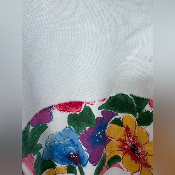 Vintage Jacqe White Floral Patchwork San Francisco Sweatshirt Medium - Picture 3 of 10